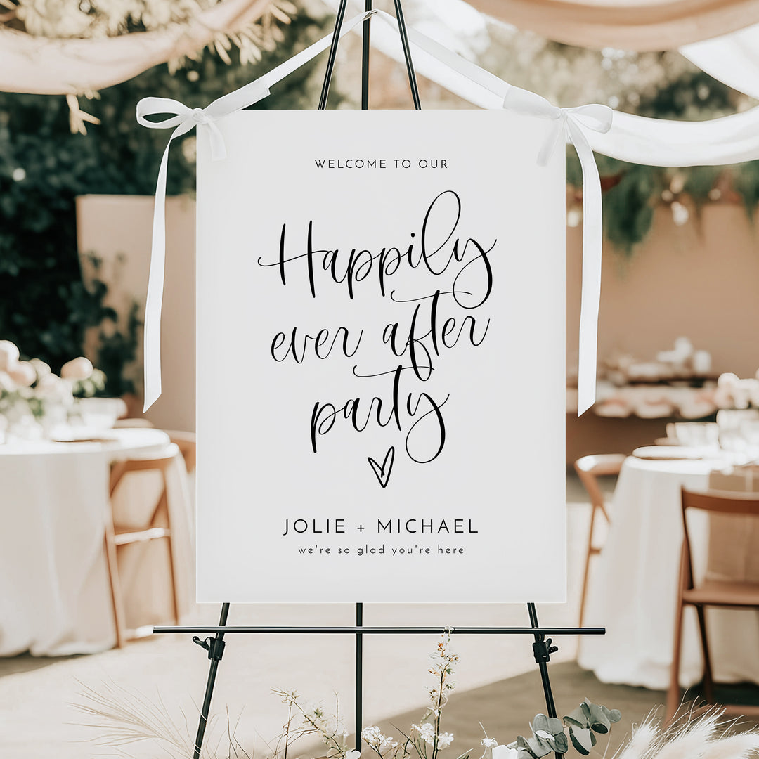 JOLIE Happily Ever After Elopement Party or Wedding Reception Welcome Sign