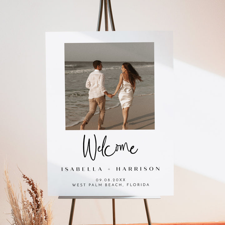 WILLOW Simple Romantic Photo Wedding Welcome Sign