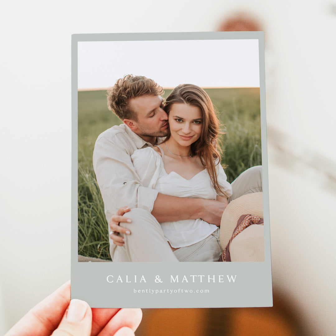 CALIA Elegant Eucalyptus Garden Wedding Invitation Suite with Photo