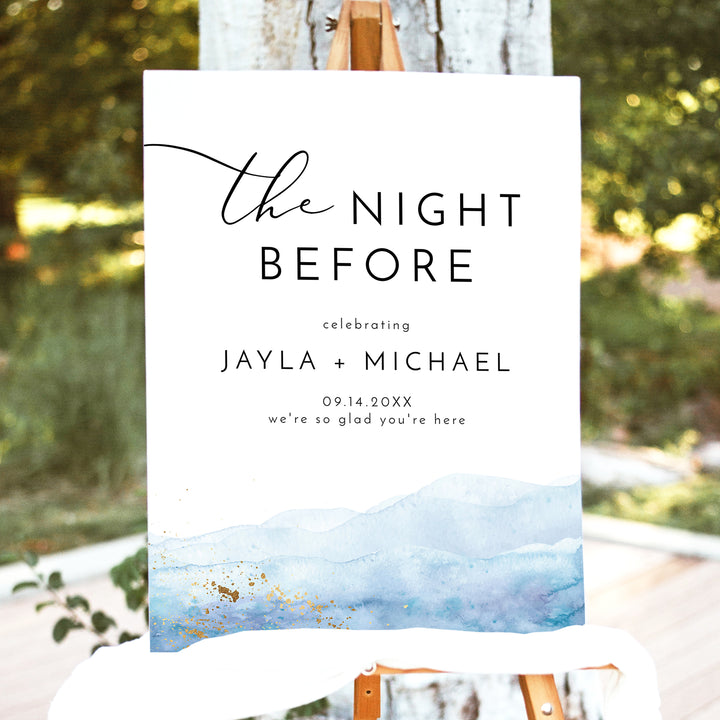 BLAKELY The Night Before Minimalist Wedding Rehearsal Dinner Sign
