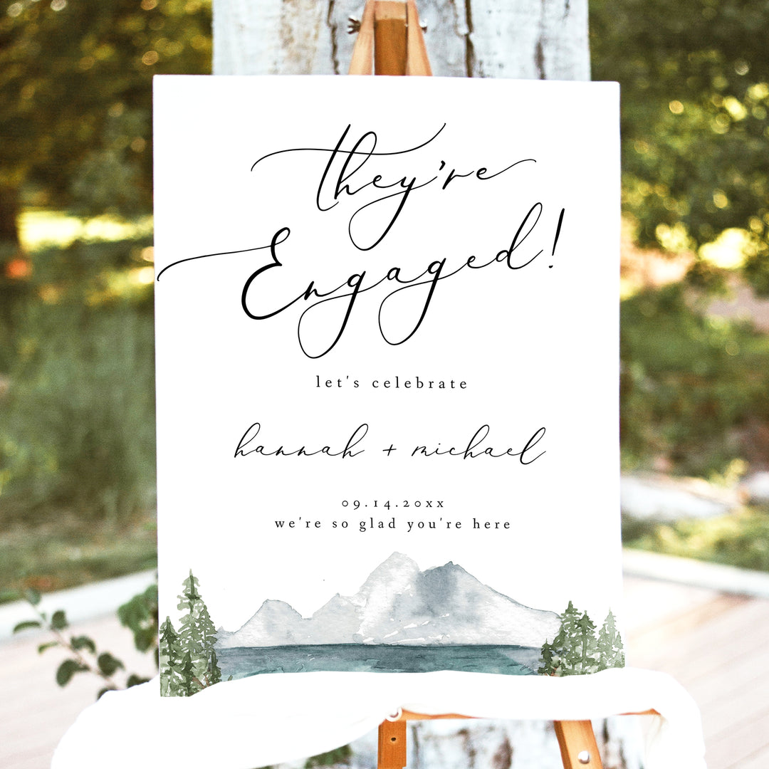 CLOVER They're Engaged Outdoor Engagement Party Signage