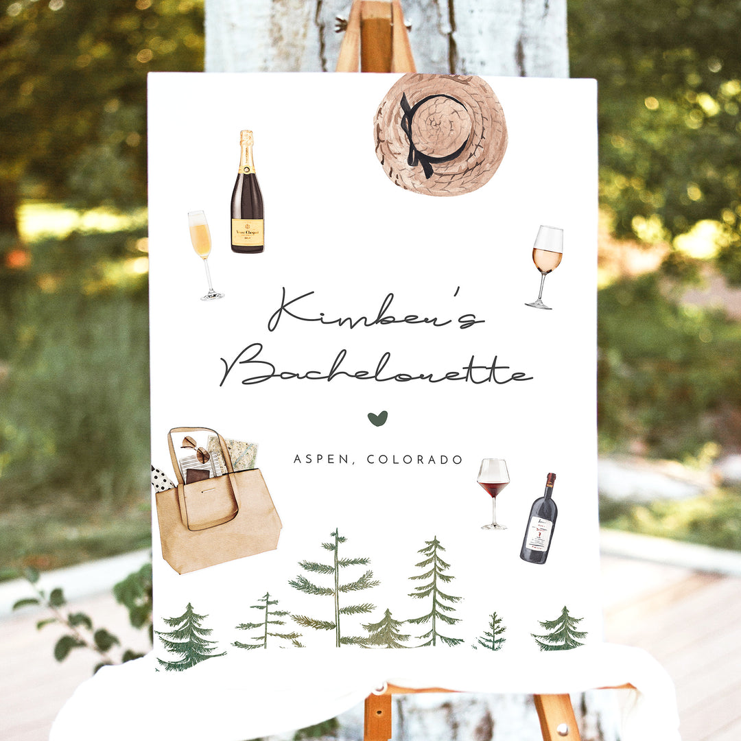 TIMBER Rustic Camping and Wine Bachelorette Weekend Welcome Sign
