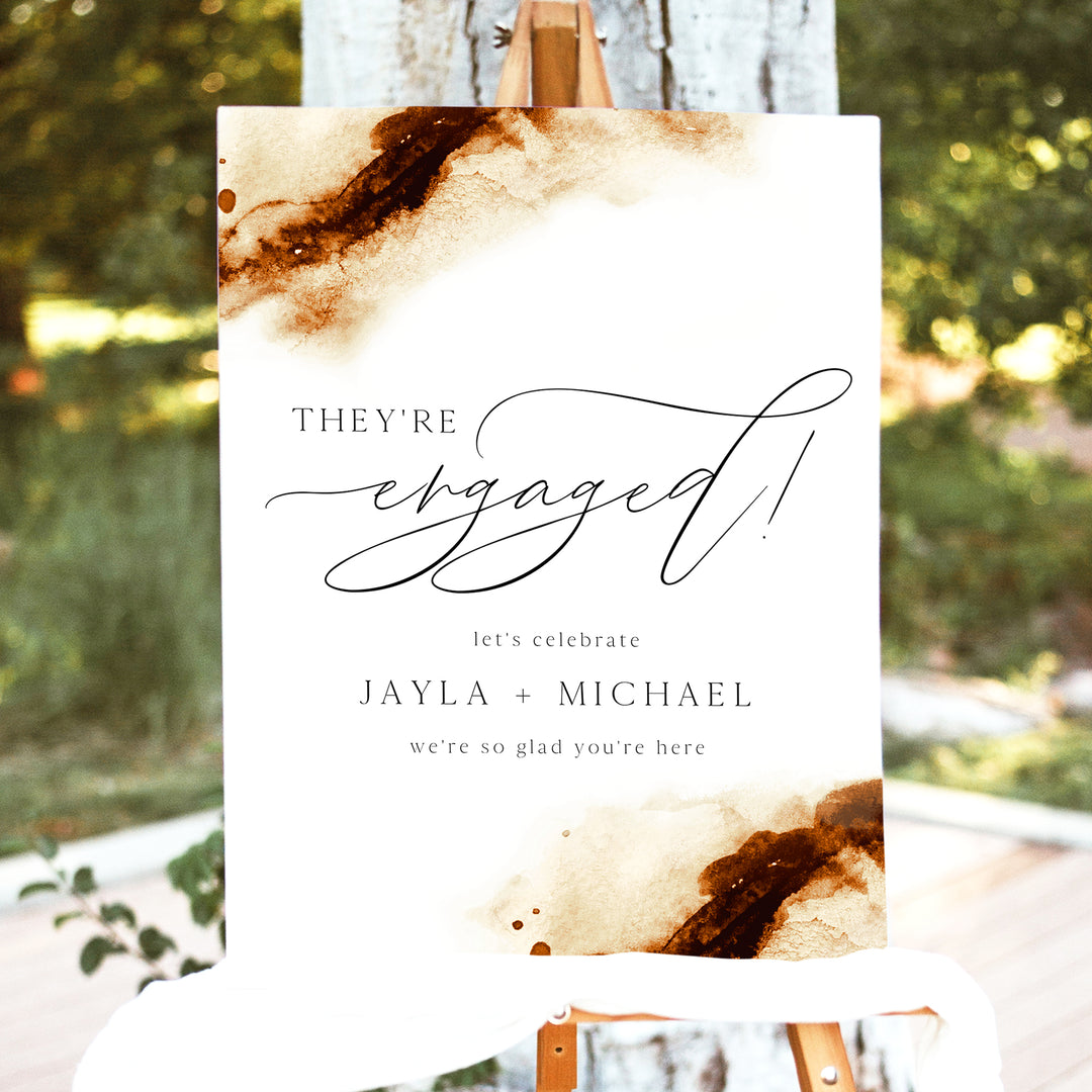 JAYLA They're Engaged Rustic Terracotta Engagement Party Welcome Sign