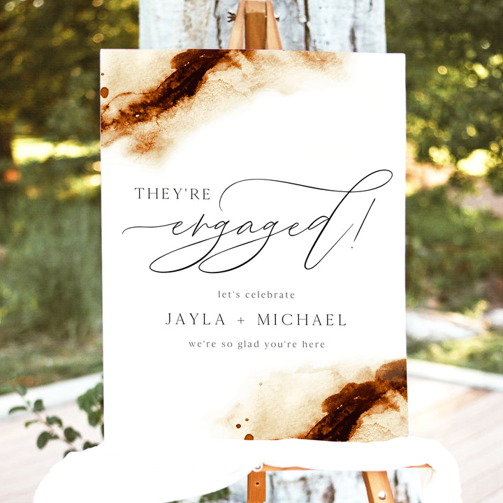JAYLA They're Engaged Rustic Terracotta Engagement Party Welcome Sign