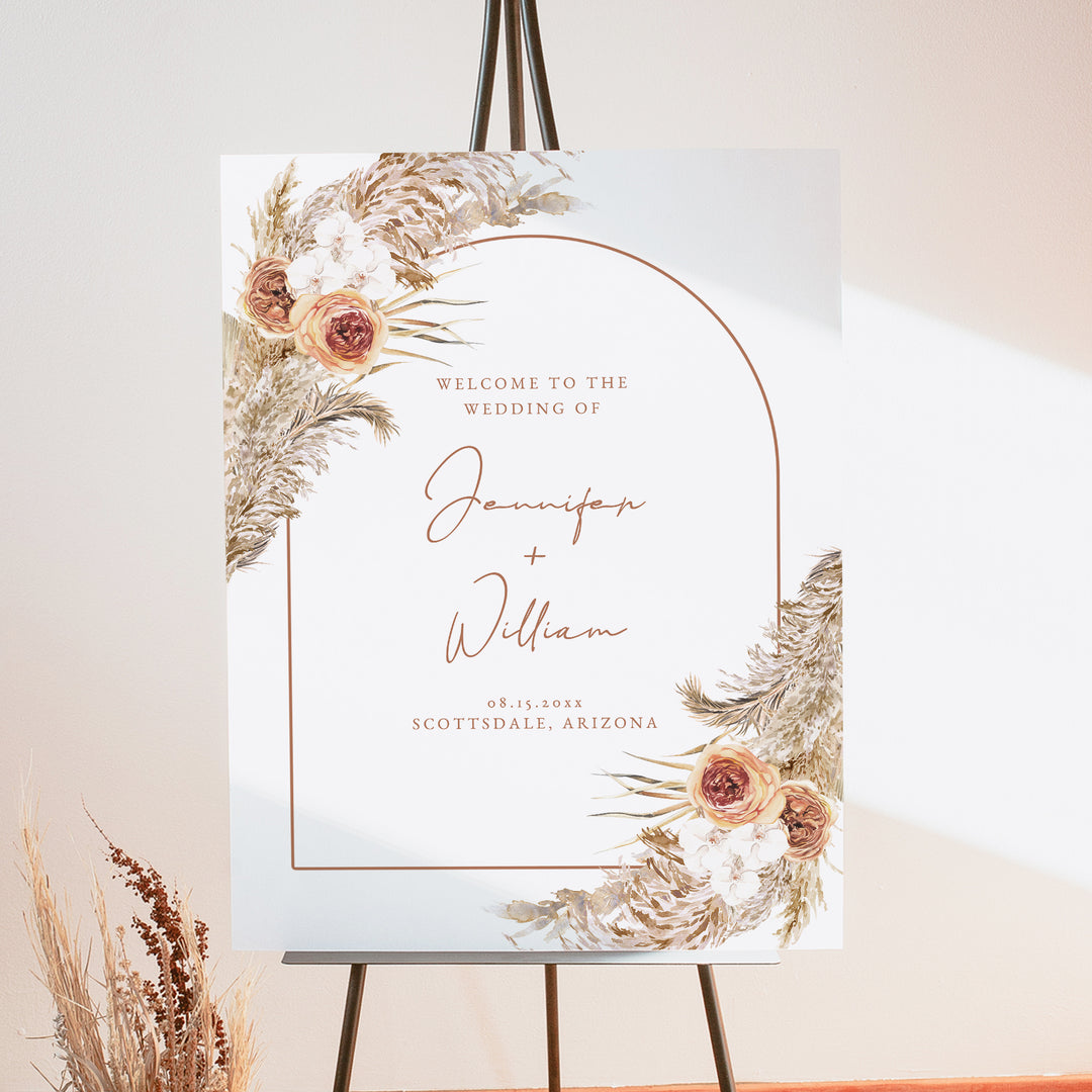 CIERA Romantic Bohemian Terracotta Wedding Welcome Sign