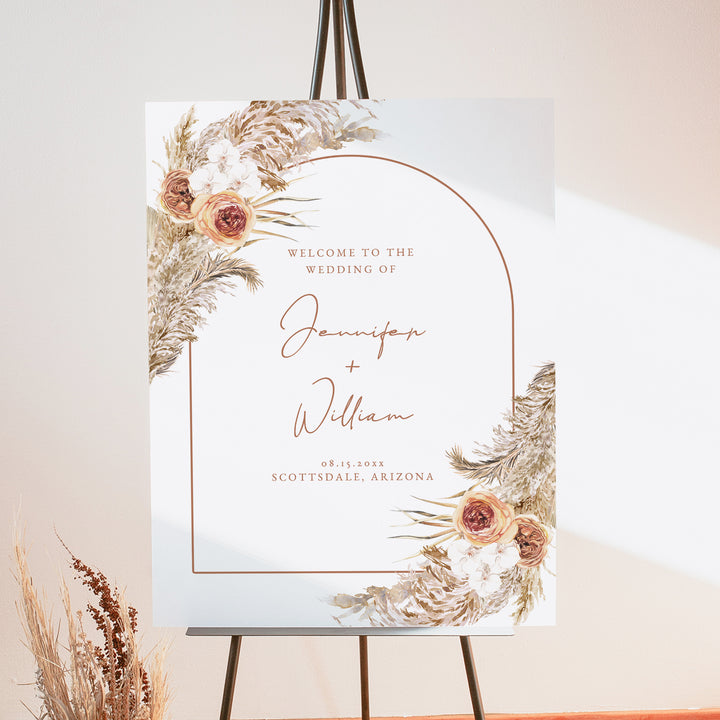 CIERA Romantic Bohemian Terracotta Wedding Welcome Sign