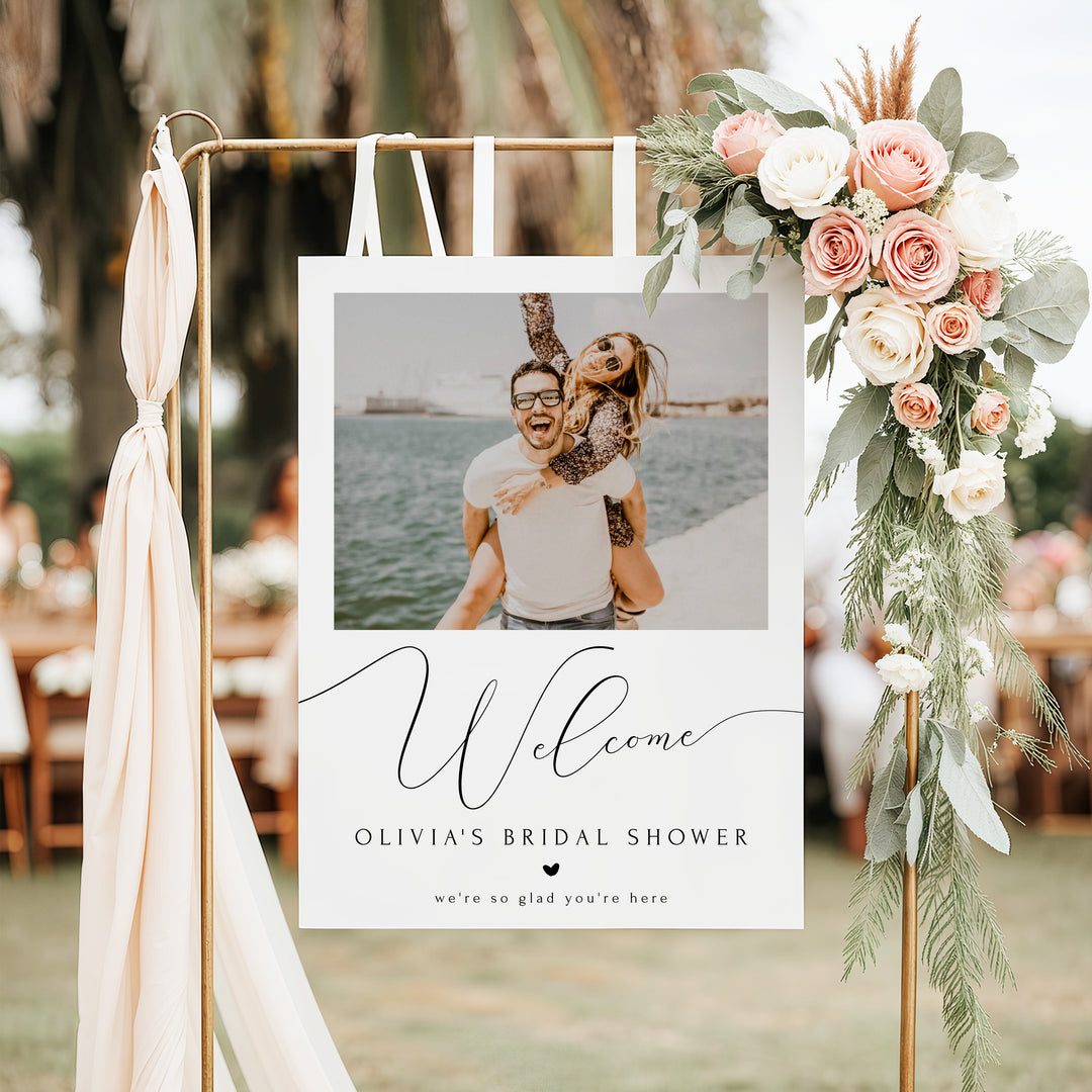 ASHER Personalized Bridal Shower Welcome Sign with Photo