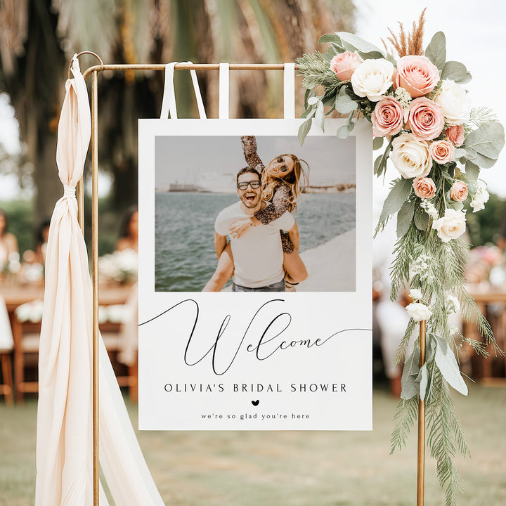 ASHER Personalized Bridal Shower Welcome Sign with Photo