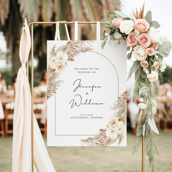 CIERA Fall Boho Arch Wedding Welcome Sign