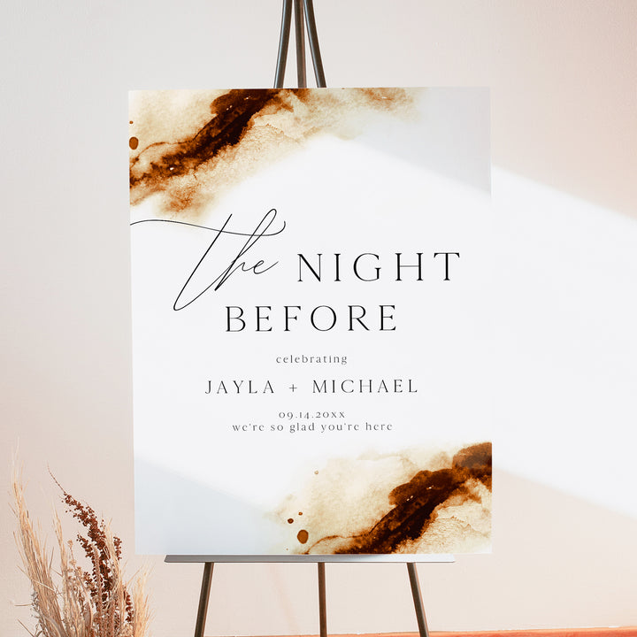 JAYLA The Night Before Fall Wedding Rehearsal Dinner Welcome Sign