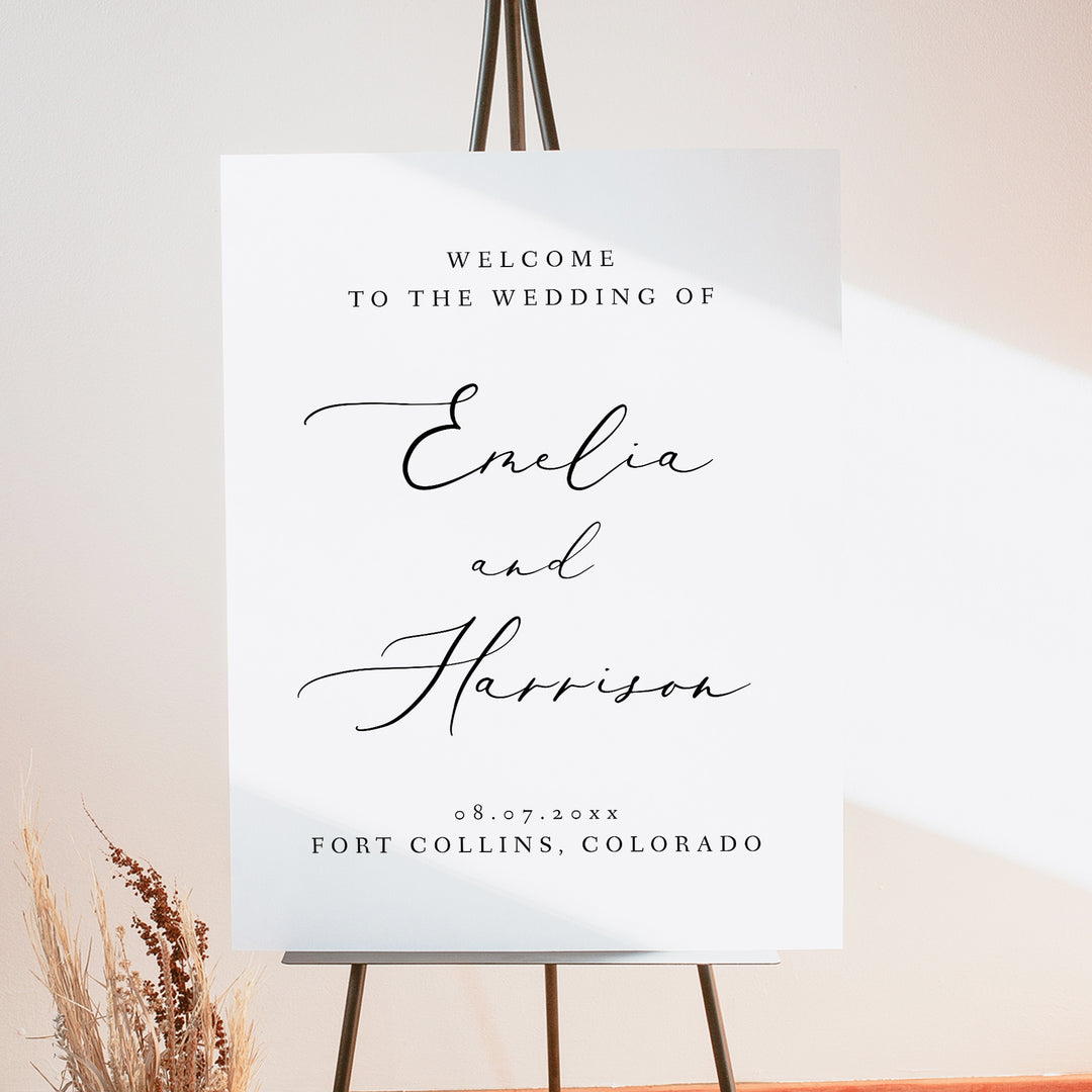 EVELYN Minimalist Wedding Welcome Sign