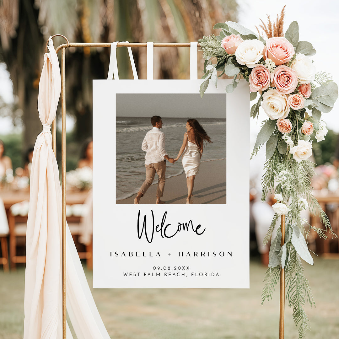 WILLOW Simple Romantic Photo Wedding Welcome Sign