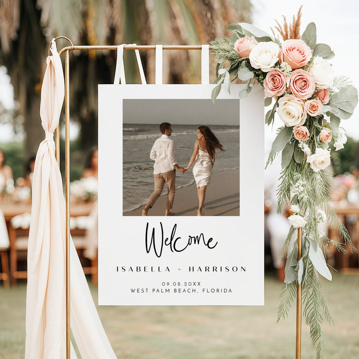 WILLOW Simple Romantic Photo Wedding Welcome Sign