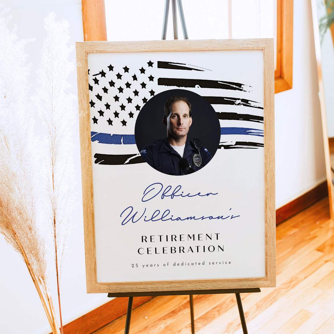 POLICE Retirement Party Welcome Sign with Photo