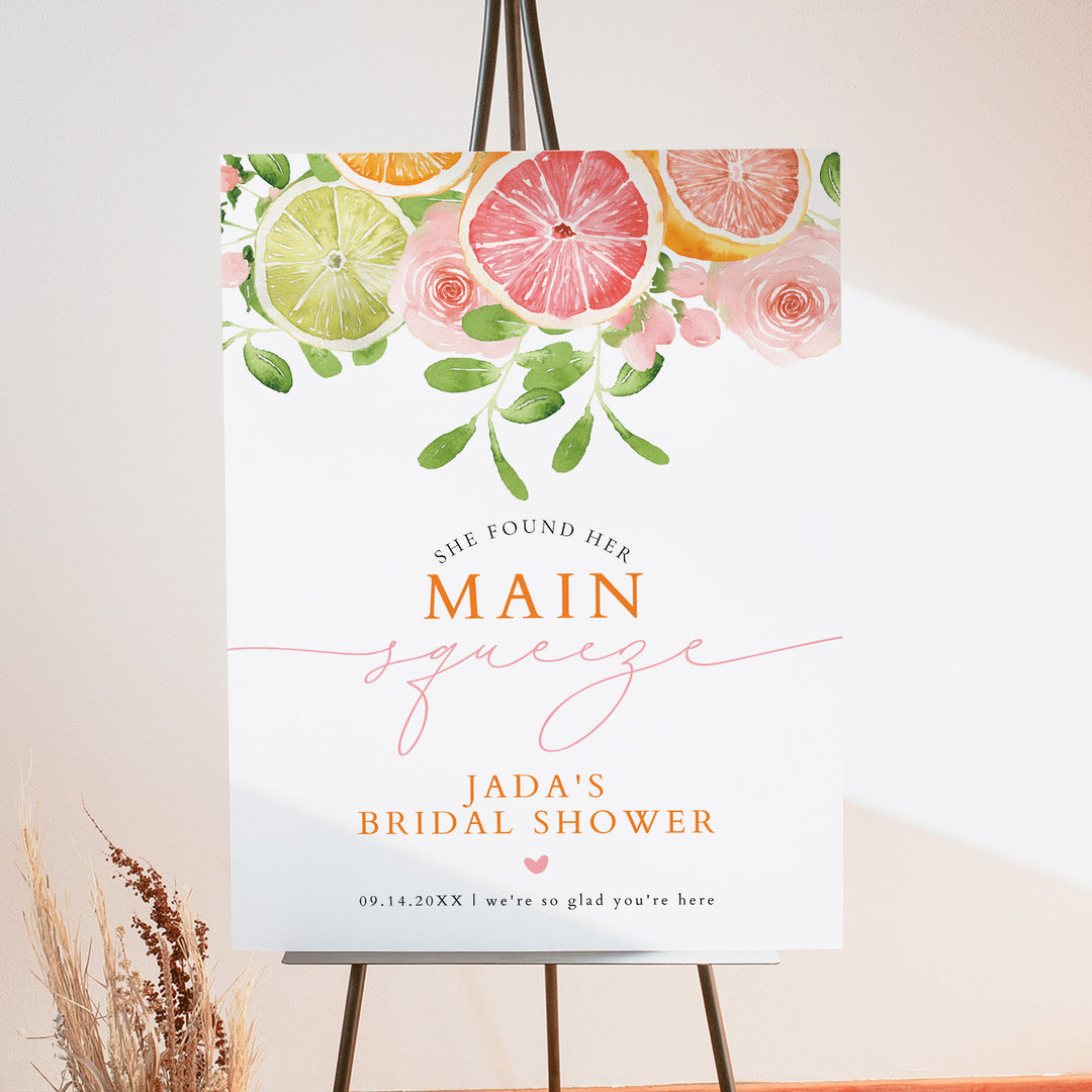 JADA She Found Her Main Squeeze Summer Bridal Shower Welcome Sign