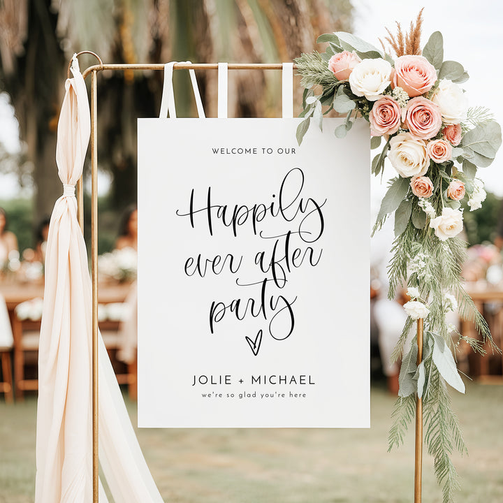 JOLIE Happily Ever After Elopement Party or Wedding Reception Welcome Sign