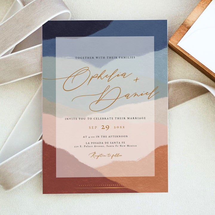 OPHELIA Southwestern Boho Wedding Invitation Suite with Photo