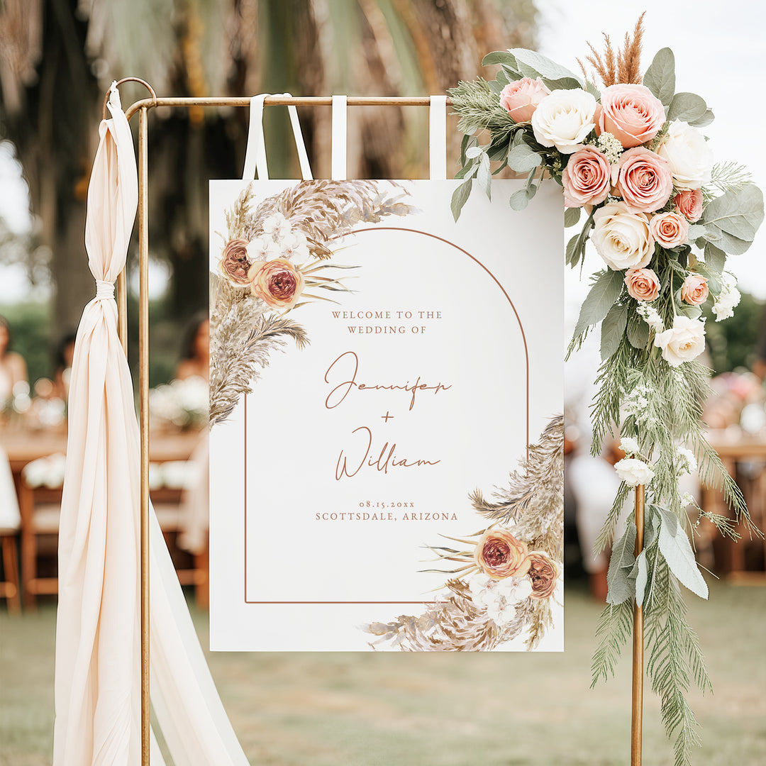 CIERA Romantic Bohemian Terracotta Wedding Welcome Sign