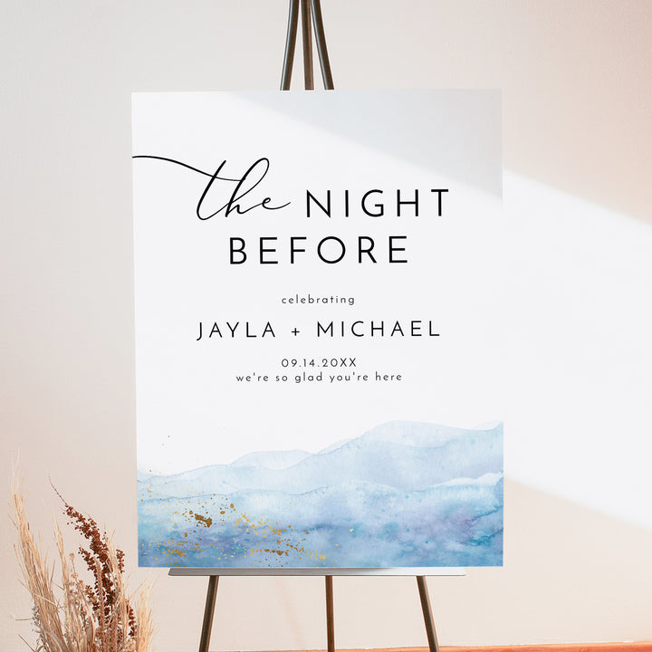 BLAKELY The Night Before Minimalist Wedding Rehearsal Dinner Sign