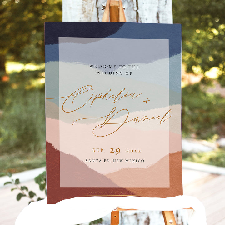 OPHELIA Terracotta Boho Desert Wedding Welcome Sign