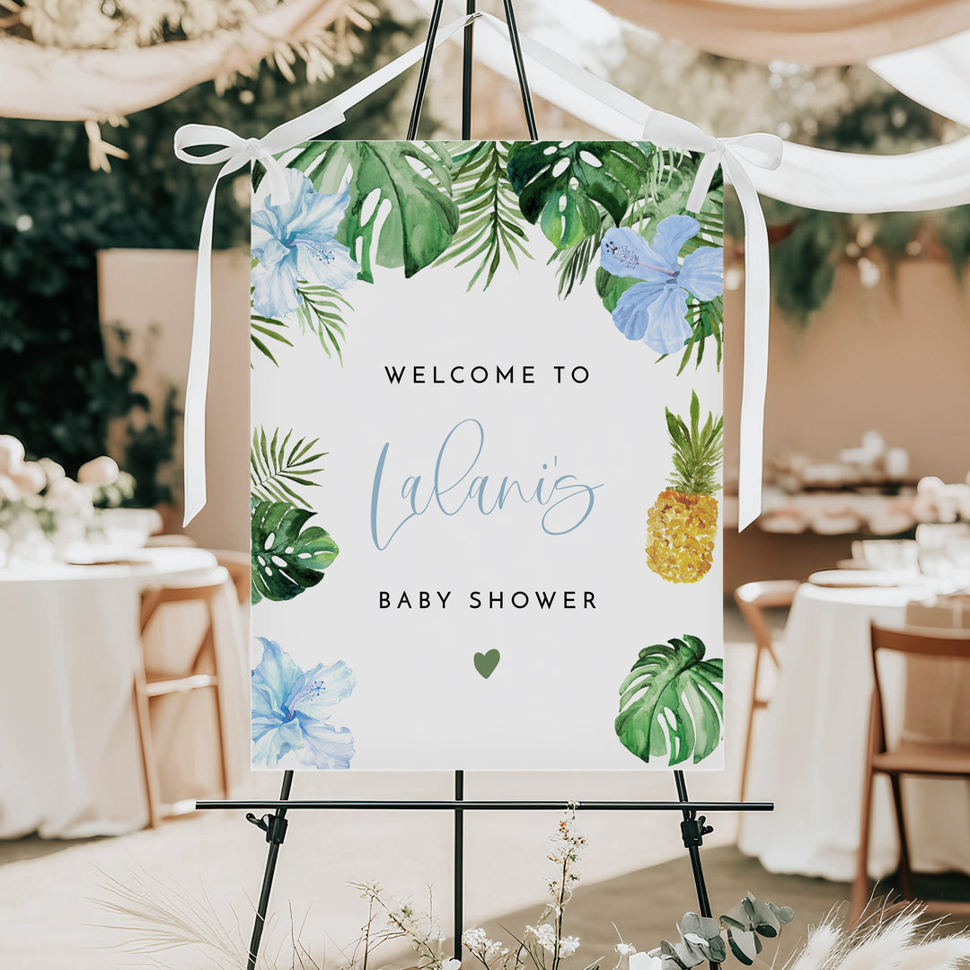 LALANI Hawaiian Luau Baby Shower Welcome Sign
