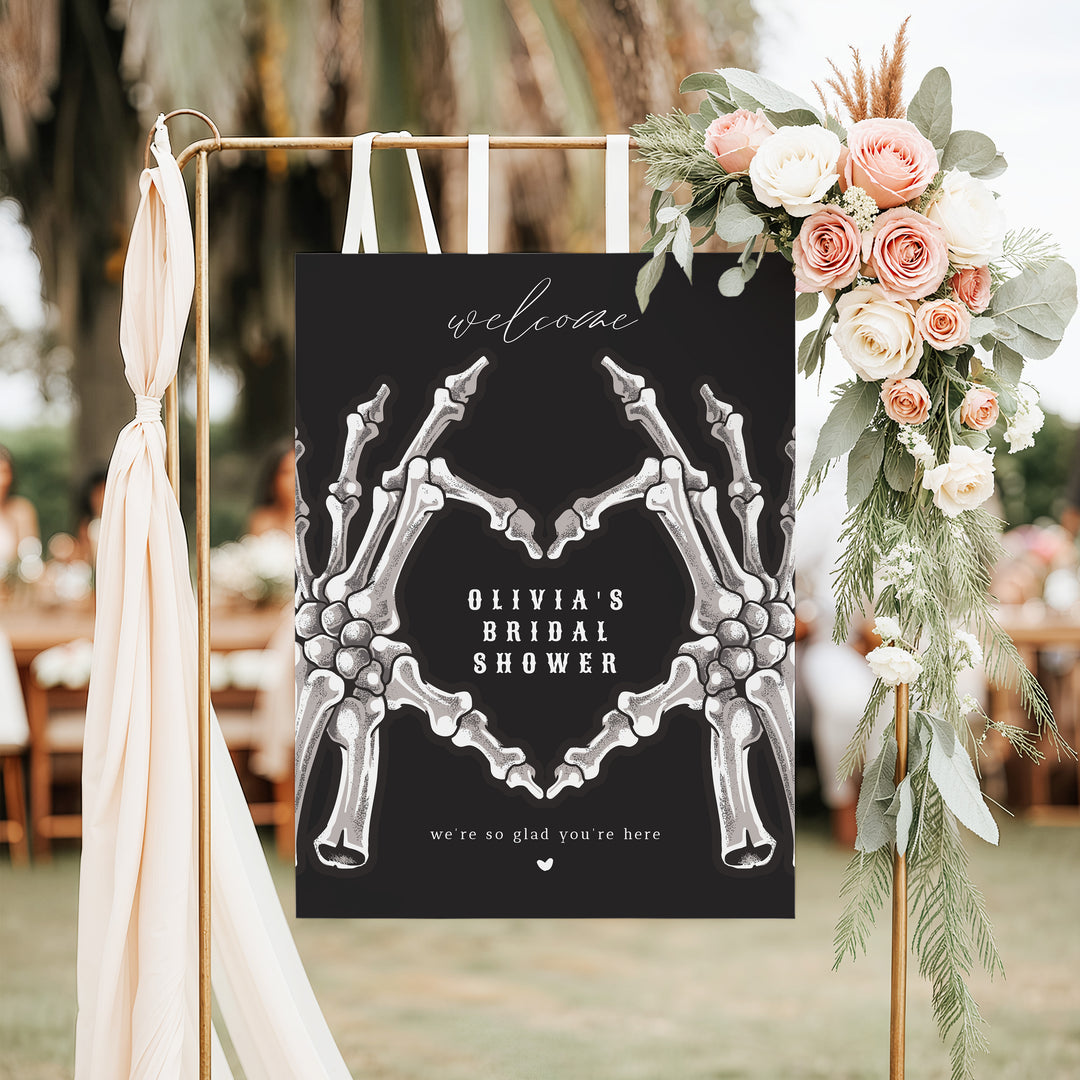 NOVA Moody Romantic Skeleton Bridal Shower Welcome Sign
