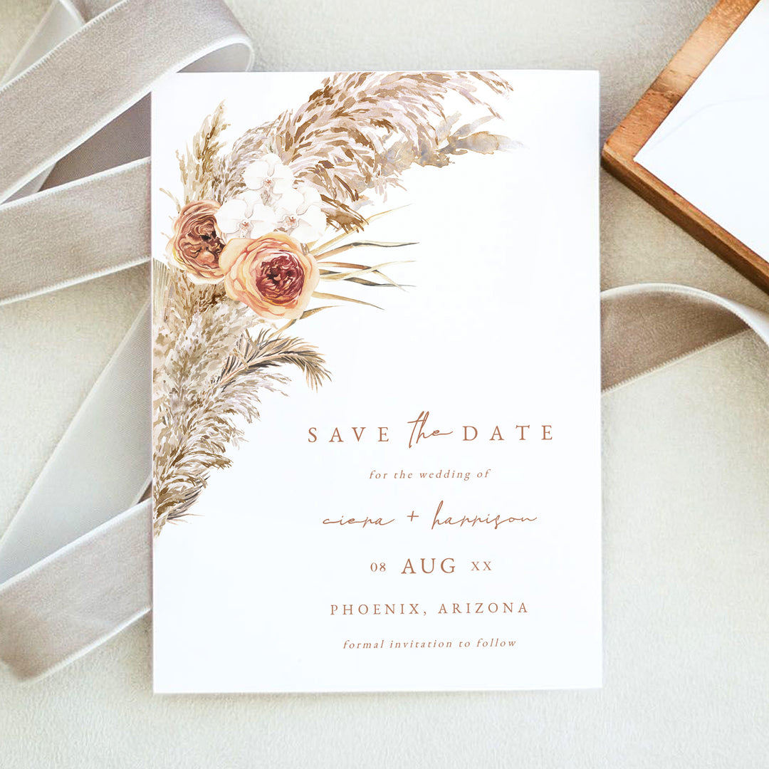 CIERA Autumn Terracotta Wedding Invitation Suite with Photo