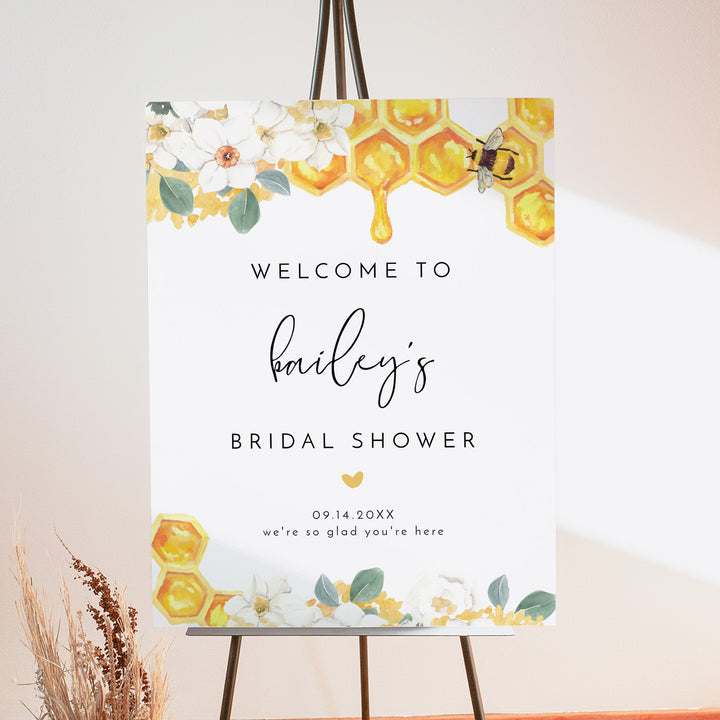 ROMY Rustic Honey Bee Themed Bridal Shower Welcome Sign