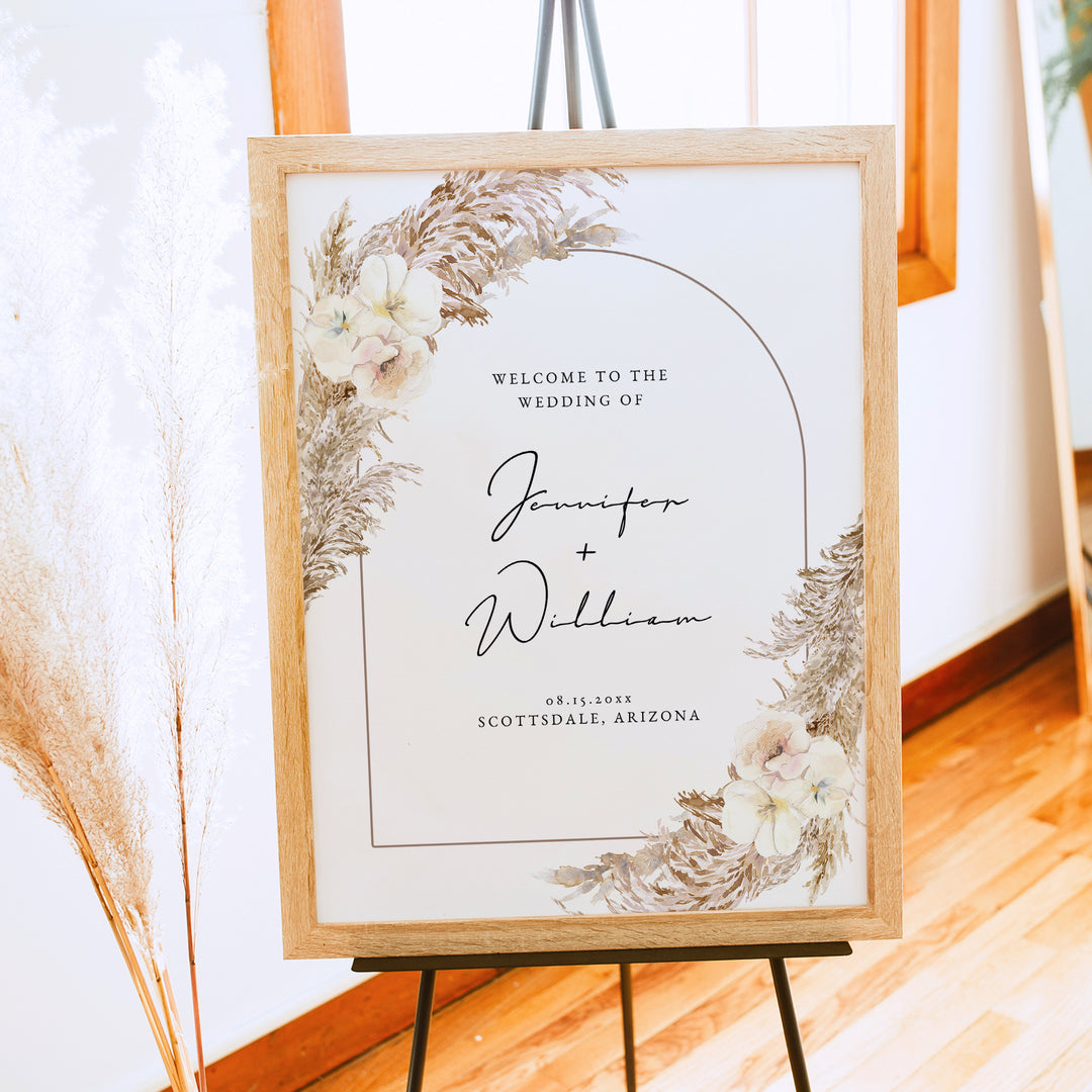 CIERA Fall Boho Arch Wedding Welcome Sign