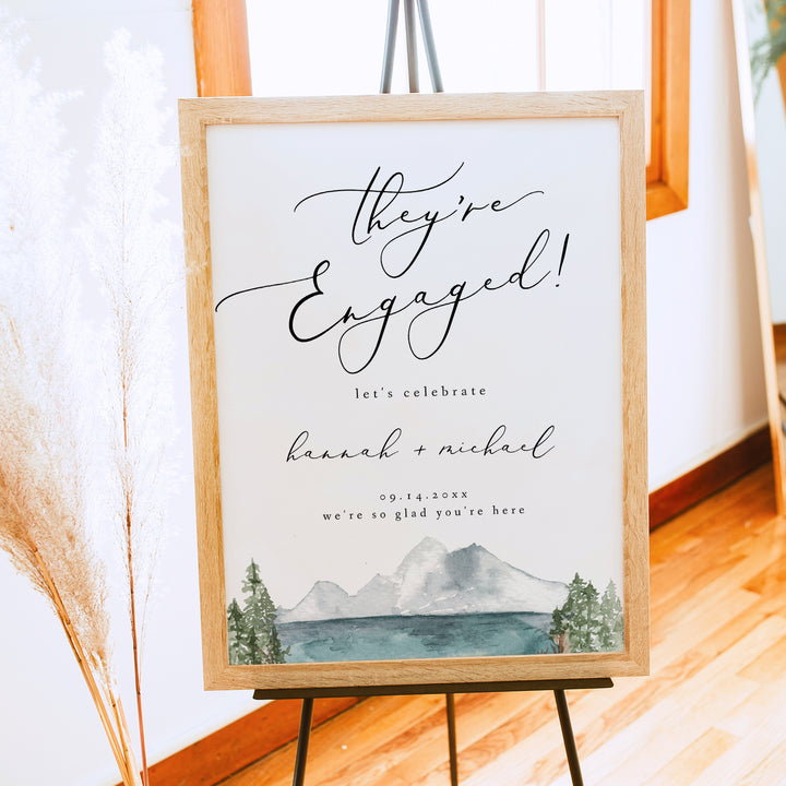 CLOVER They're Engaged Outdoor Engagement Party Signage