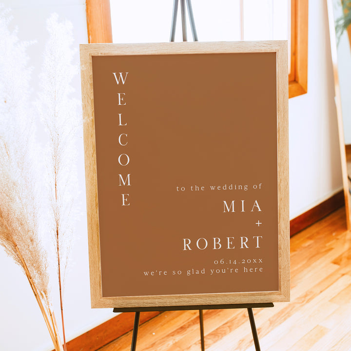 MIA Personalized Burnt Orange Boho Wedding Welcome Sign