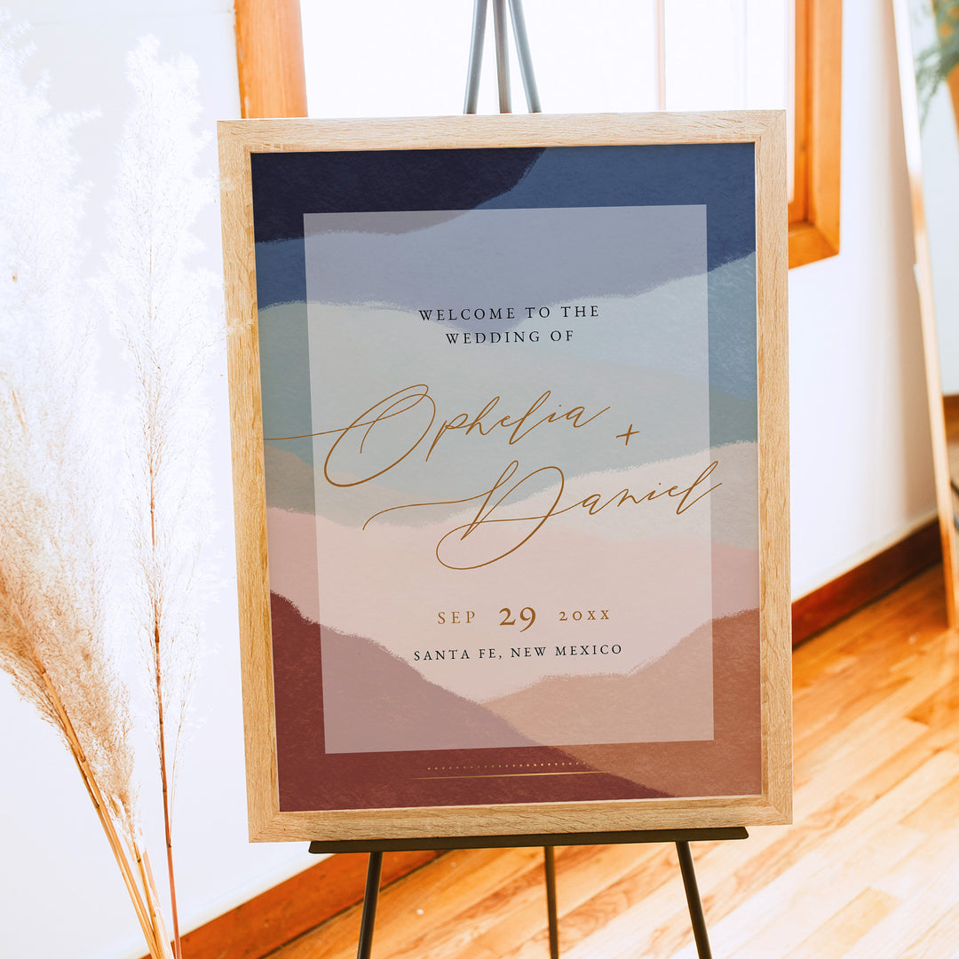 OPHELIA Terracotta Boho Desert Wedding Welcome Sign
