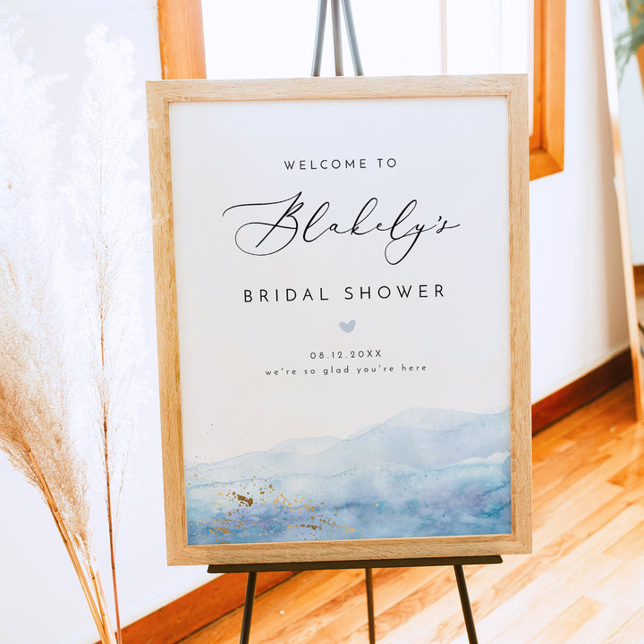 BLAKELY Modern Summer Bridal Shower Welcome Sign