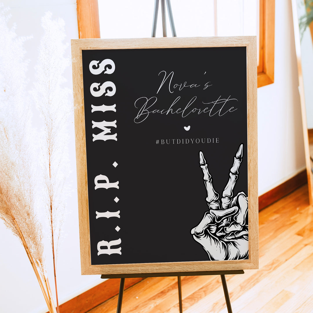 NOVA Skeleton Bride Halloween Bachelorette Welcome Sign