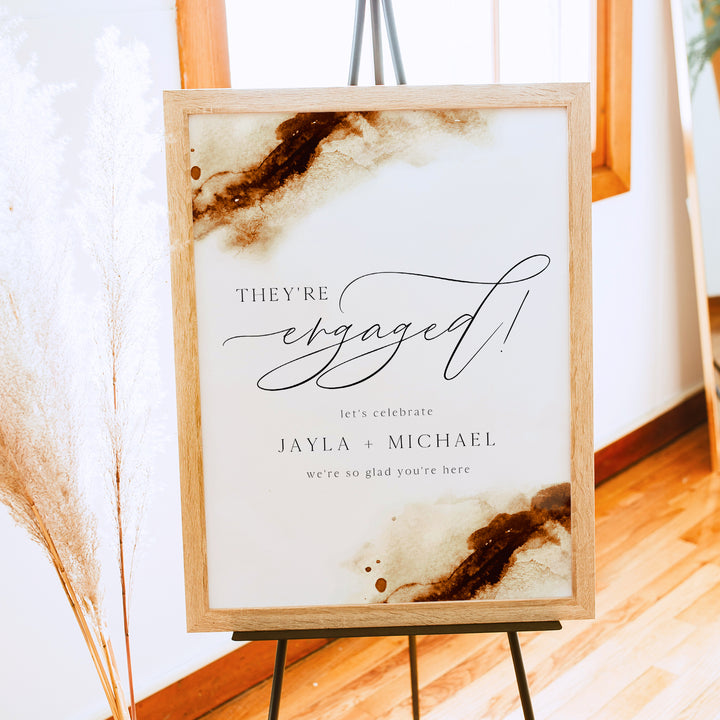 JAYLA They're Engaged Rustic Terracotta Engagement Party Welcome Sign