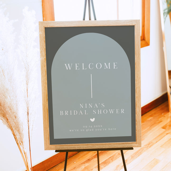 NINA Minimalist Bohemian Arch Baby Shower Welcome Sign