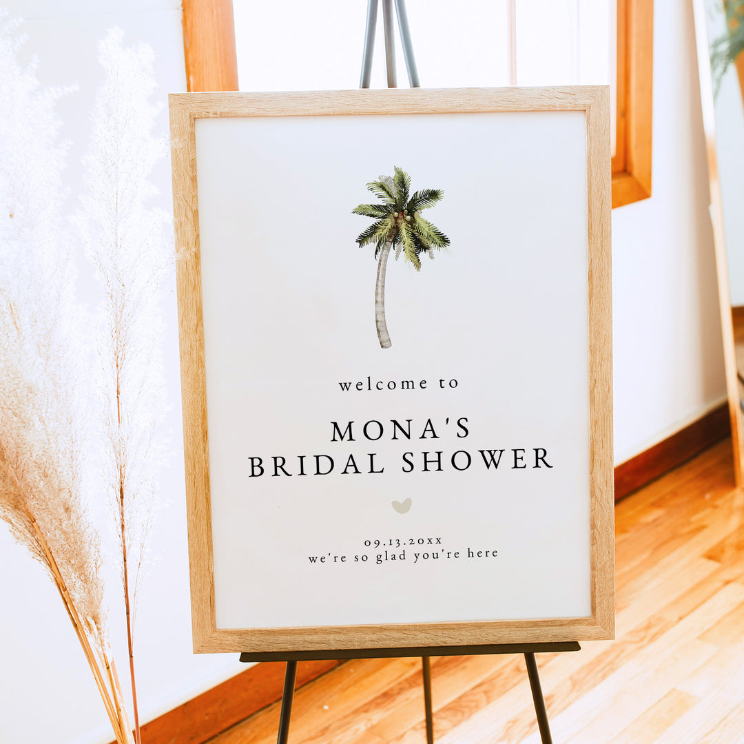 MONA Tropical Beach Bridal Shower Welcome Sign