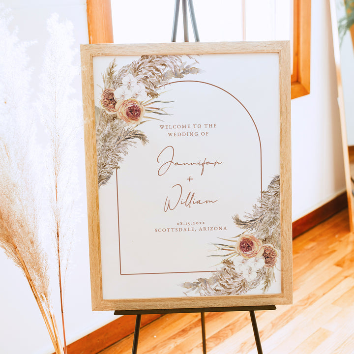 CIERA Romantic Bohemian Terracotta Wedding Welcome Sign