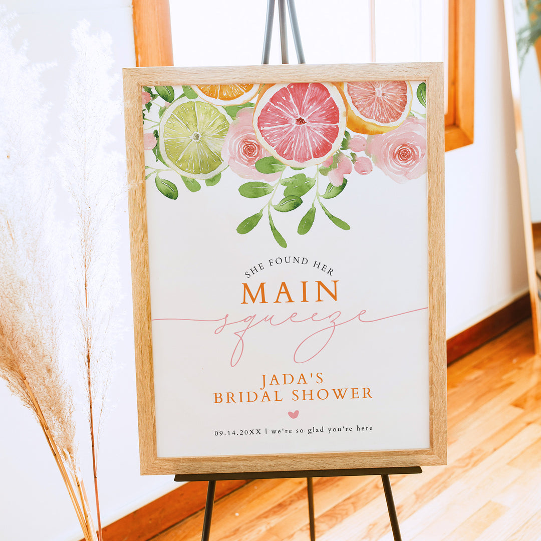 JADA She Found Her Main Squeeze Summer Bridal Shower Welcome Sign