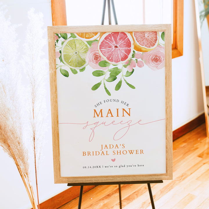 JADA She Found Her Main Squeeze Summer Bridal Shower Welcome Sign