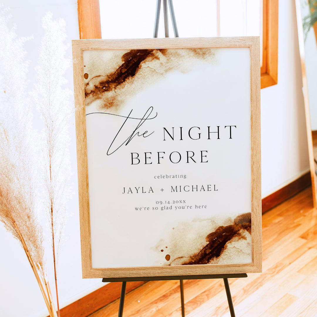 JAYLA The Night Before Fall Wedding Rehearsal Dinner Welcome Sign