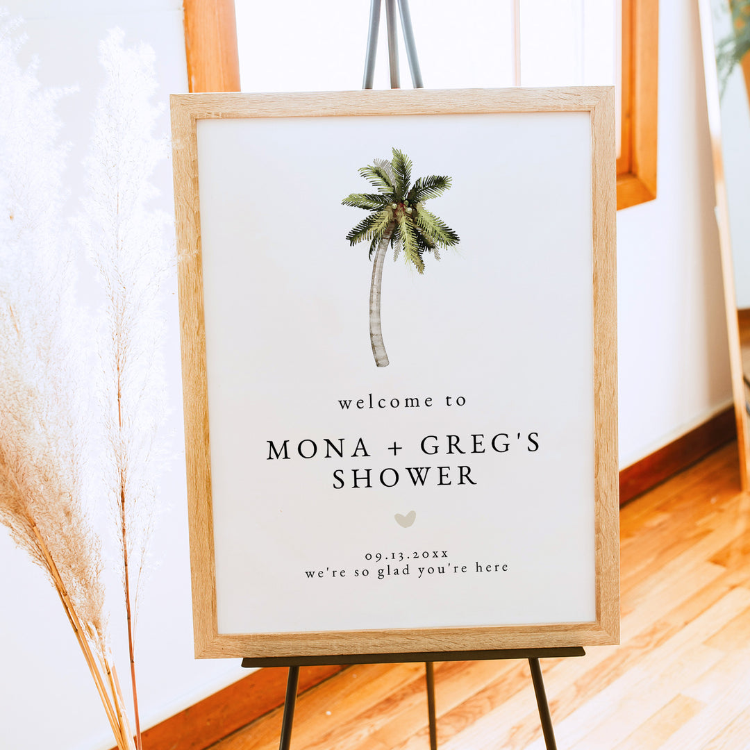 MONA Modern Tropical Couples Shower Welcome Sign