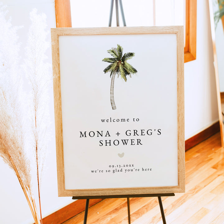 MONA Modern Tropical Couples Shower Welcome Sign