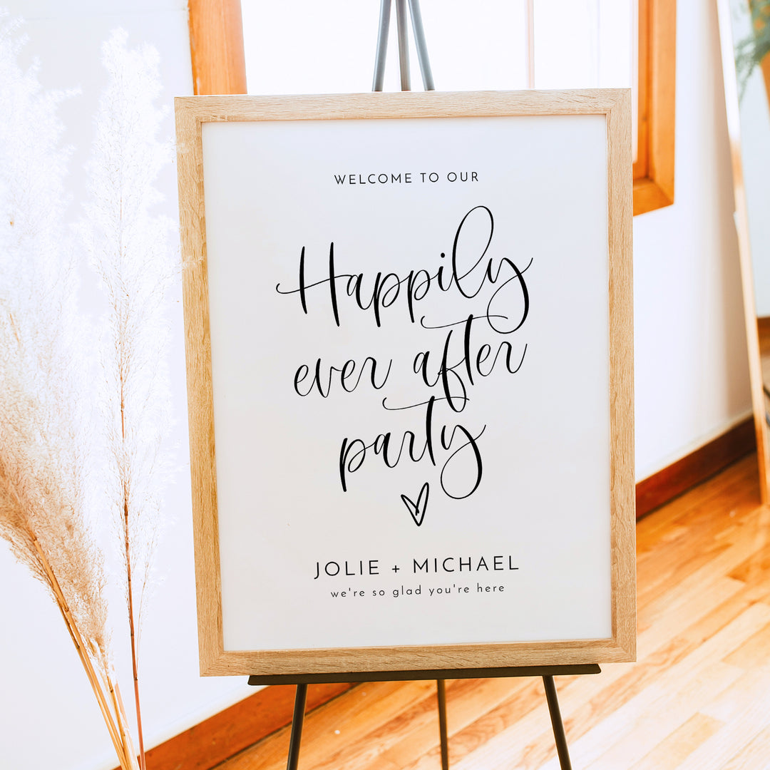 JOLIE Happily Ever After Elopement Party or Wedding Reception Welcome Sign