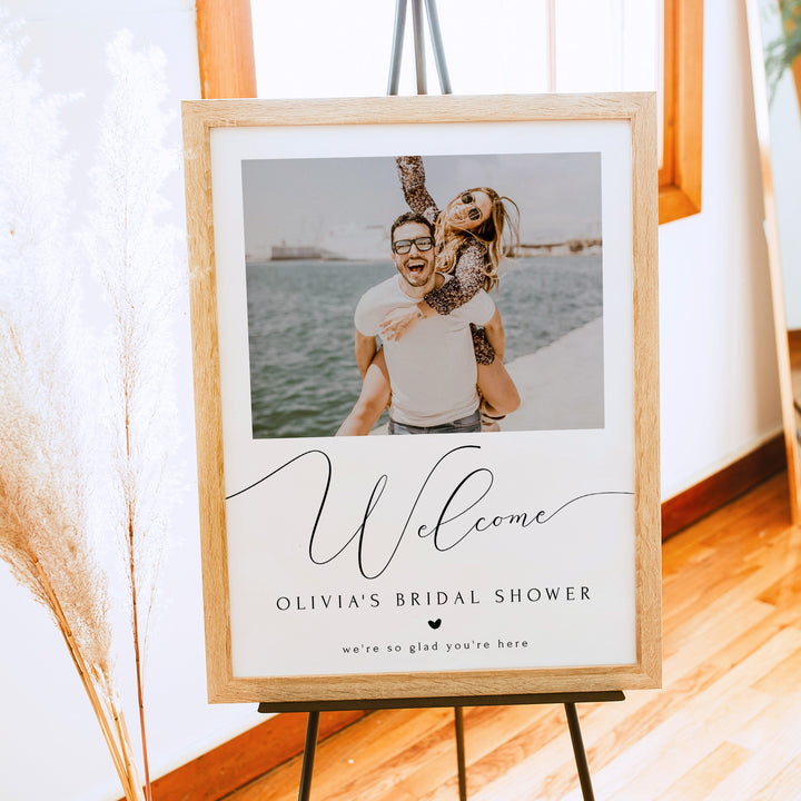 ASHER Personalized Bridal Shower Welcome Sign with Photo