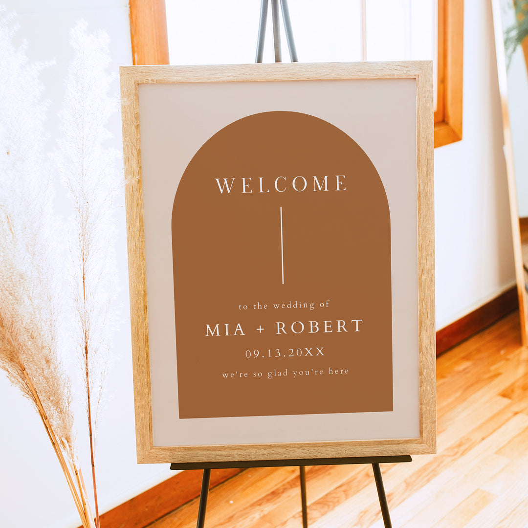 MIA Terracotta Boho Arch Wedding Welcome Sign