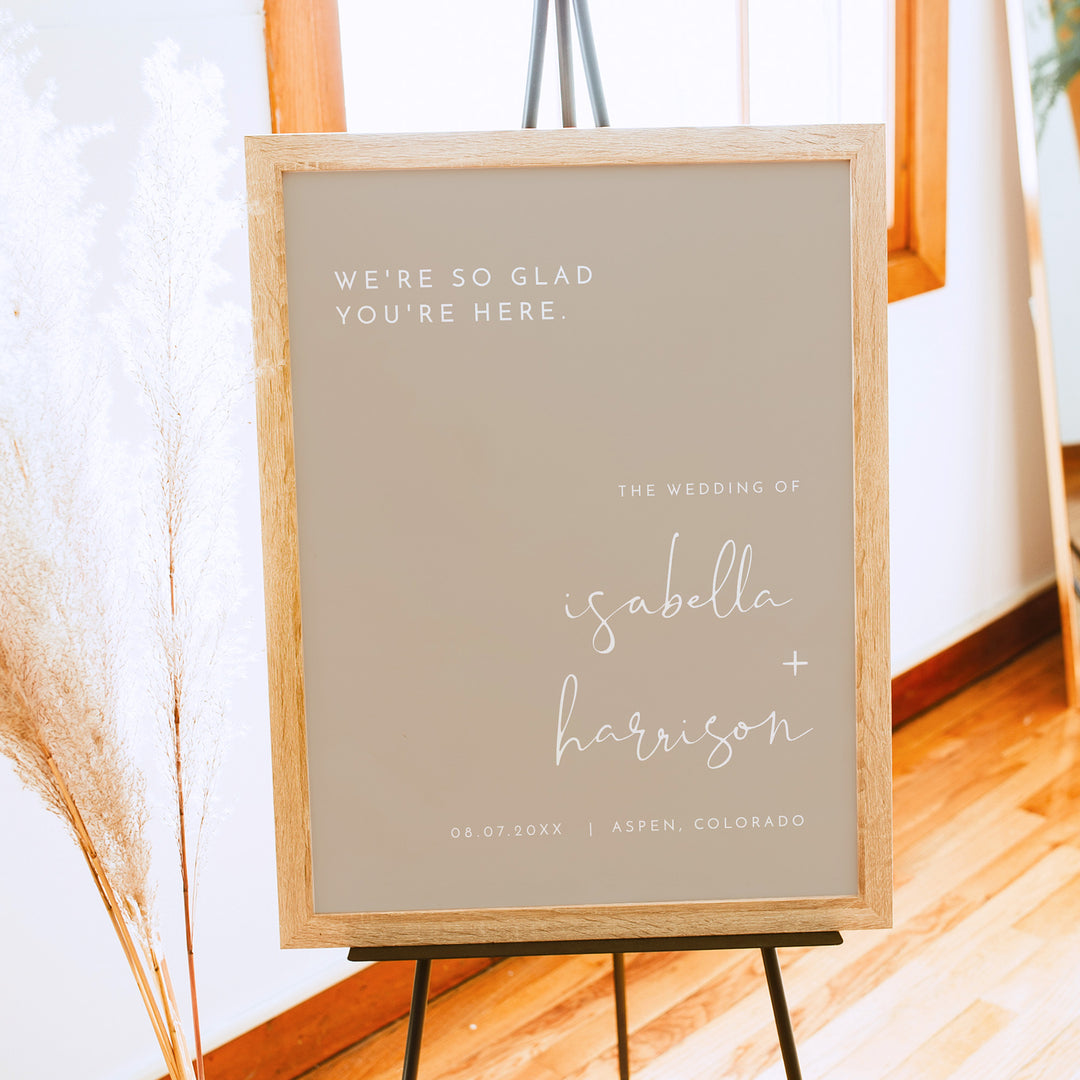 INDIE Simple Taupe Wedding Welcome Sign