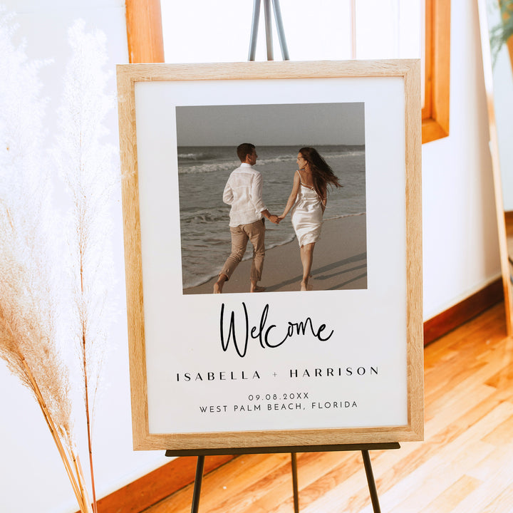 WILLOW Simple Romantic Photo Wedding Welcome Sign