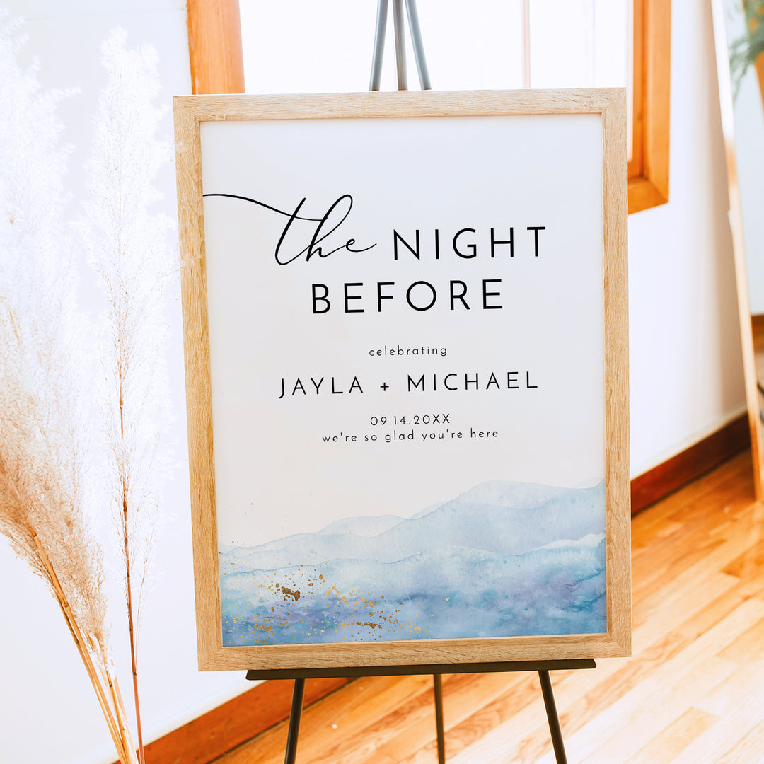 BLAKELY The Night Before Minimalist Wedding Rehearsal Dinner Sign