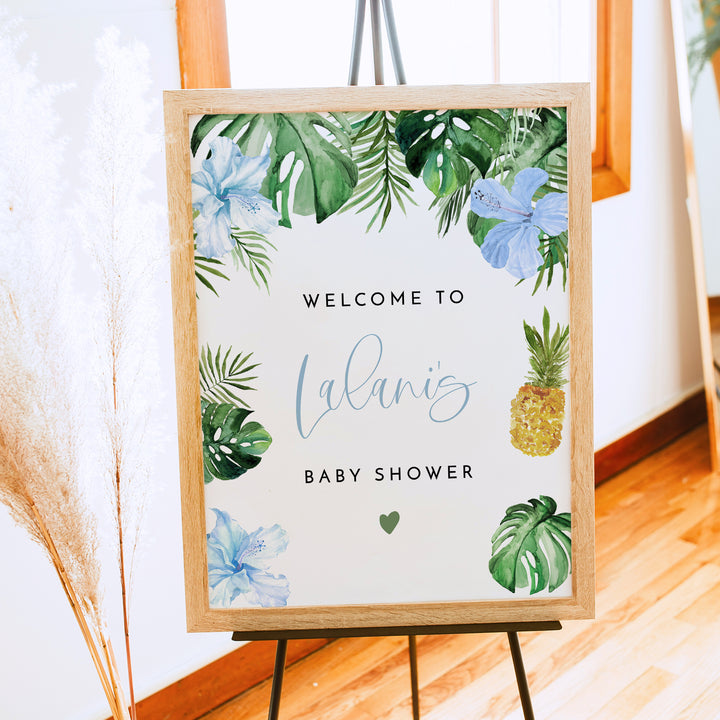 LALANI Hawaiian Luau Baby Shower Welcome Sign